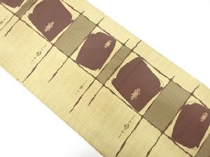 変わり格子に花模様織り出し袋帯